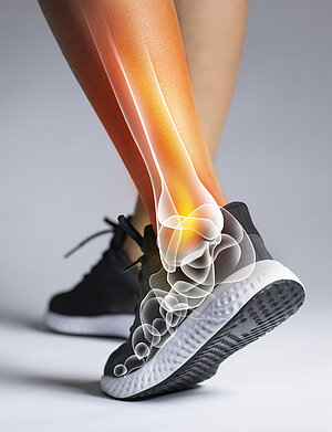Ankle pain in detail - Sports injuries concept